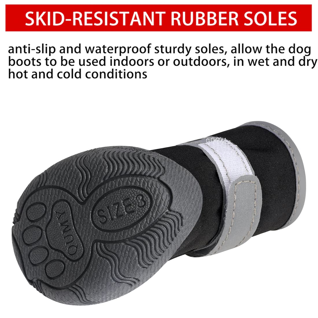Qumy Dog Shoes For Small Dog, Puppy Dog Boots & Paw Protectors For Winter, Summer Hot Pavement, Waterproof In Rain Weather, Ourd